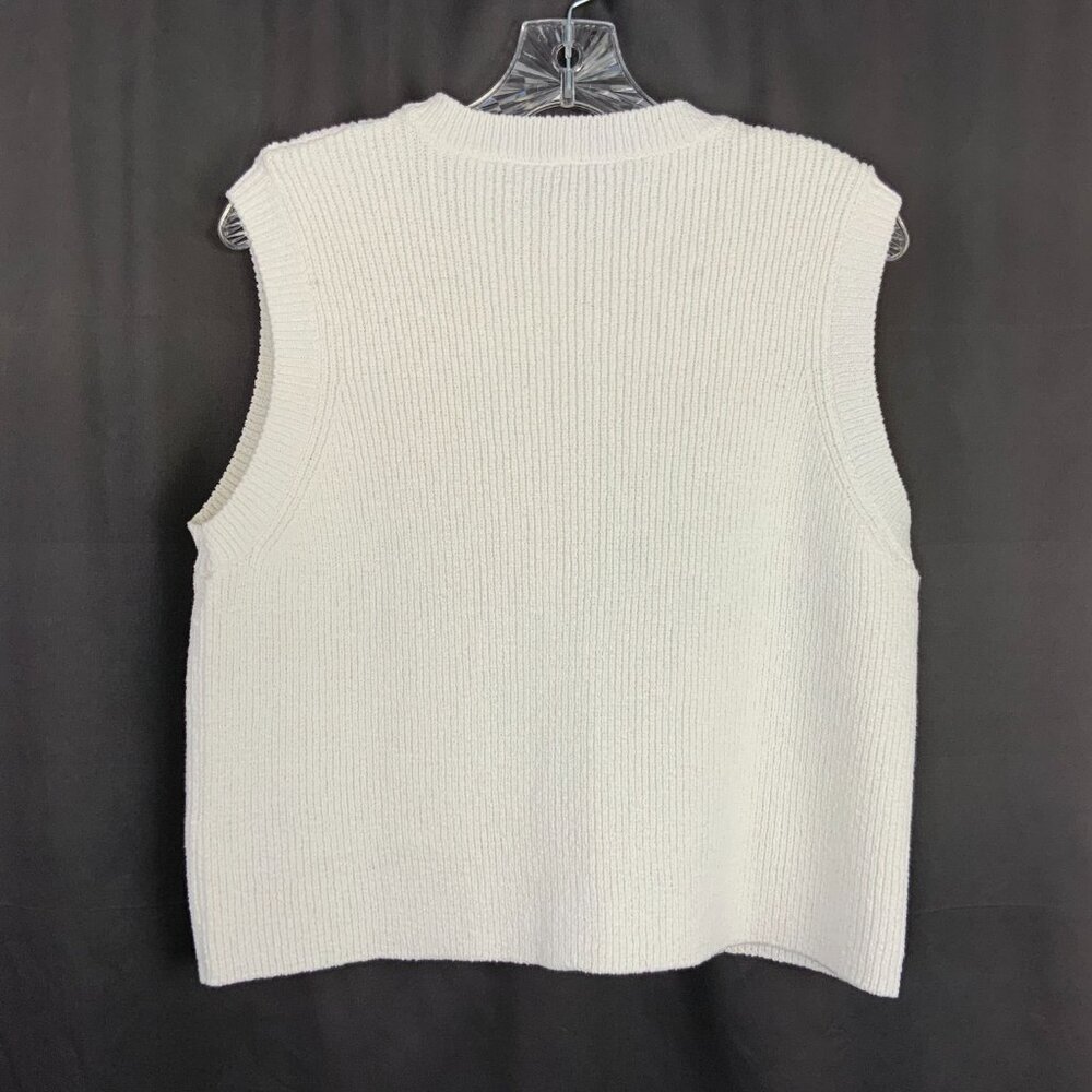 Zara Plain Knit Top/Vest in Cream with Gold Buttons Sz M - Picture 10 of 16